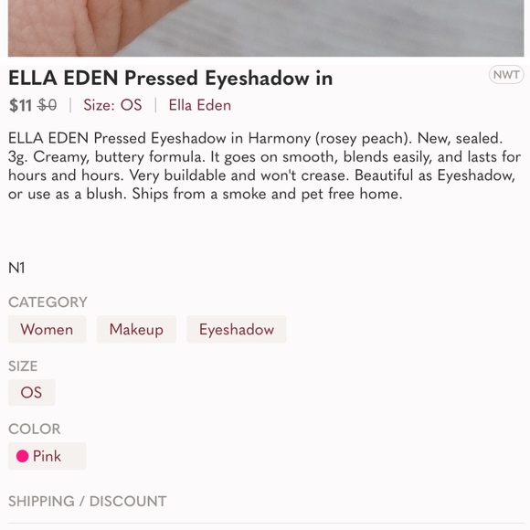 BNIP Ella Eden Pressed Eyeshadow - Picture 5 of 5